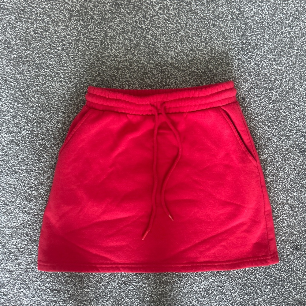 Zara Red Sweat Skirt Small